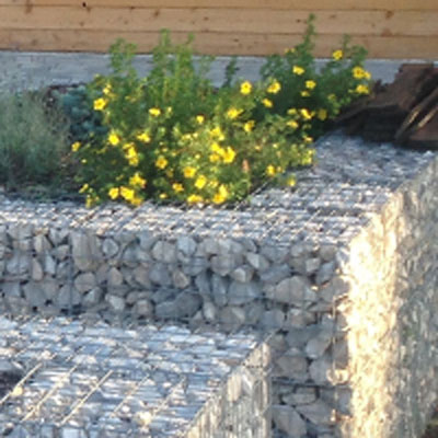 bloc gabion et lavandes